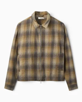 Forét Raven Wool Zip Erkek Gömlek Ceket, Fallow Check