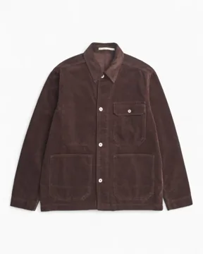 Norse Projects Folke Wide Corduroy Chore Erkek Ceket, Espresso