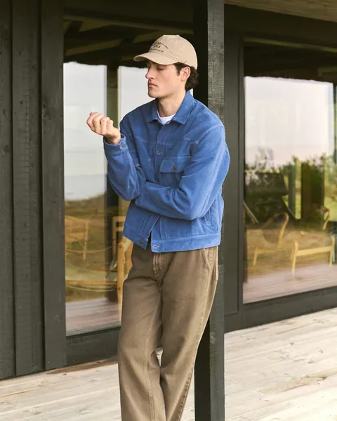Forét Hazy Corduroy Erkek Ceket worn by the store's model