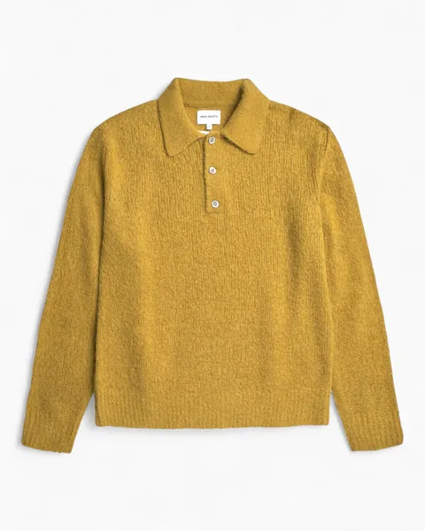 Norse Projects Rasmus Relaxed Brushed Erkek Polo Kazak